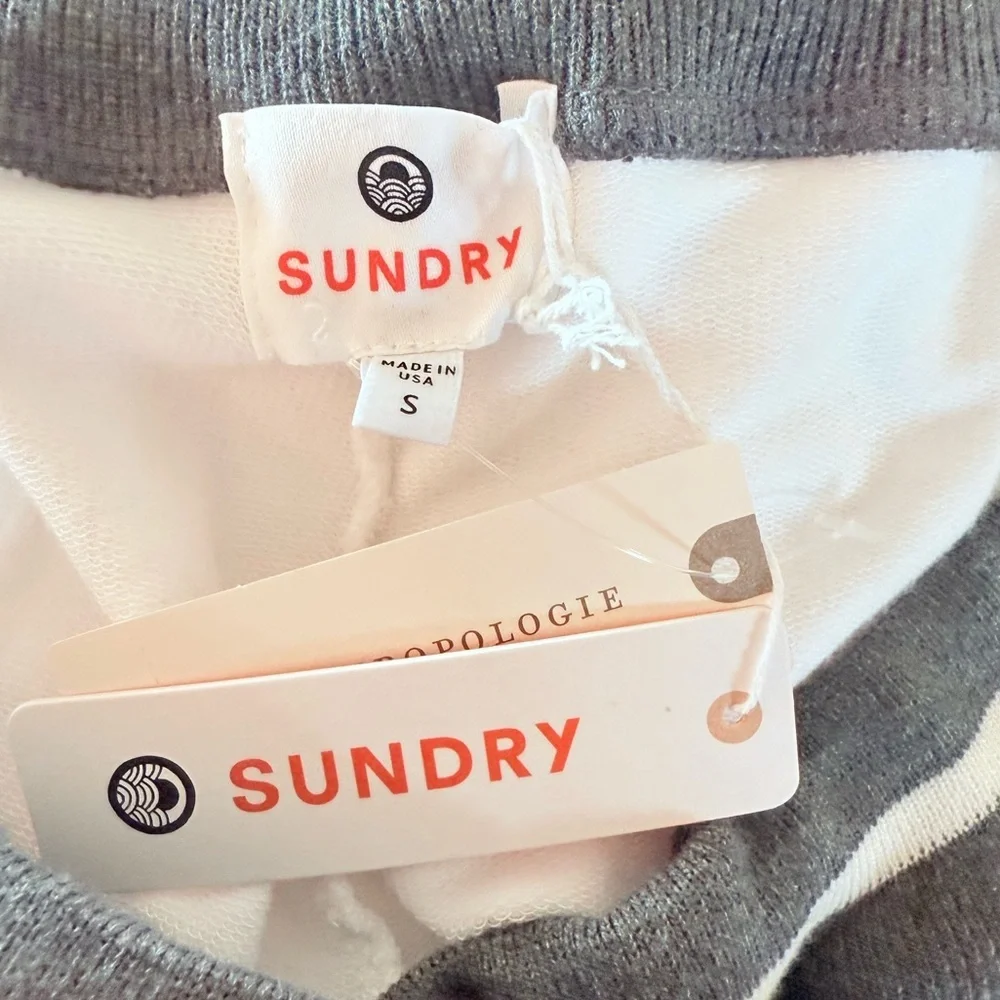 ANTHROPOLOGIE Sundry Cali Shorts White Gray NEW - Picture 7 of 9